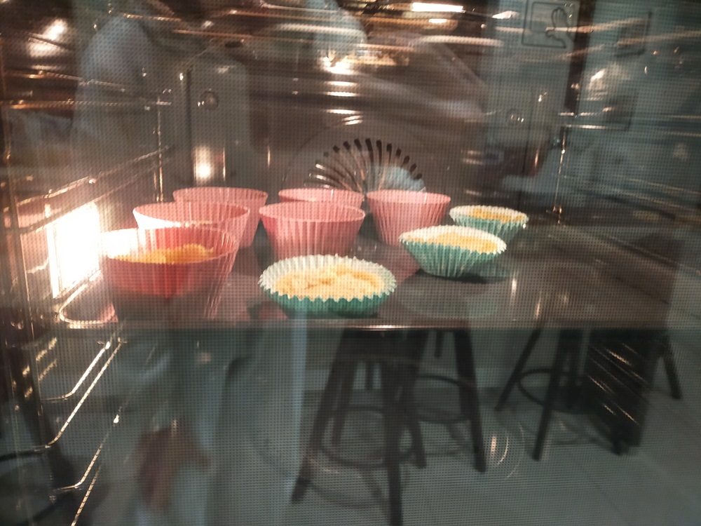 cupcakes baking in the oven